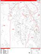 Aliso Viejo  Wall Map Red Line Style